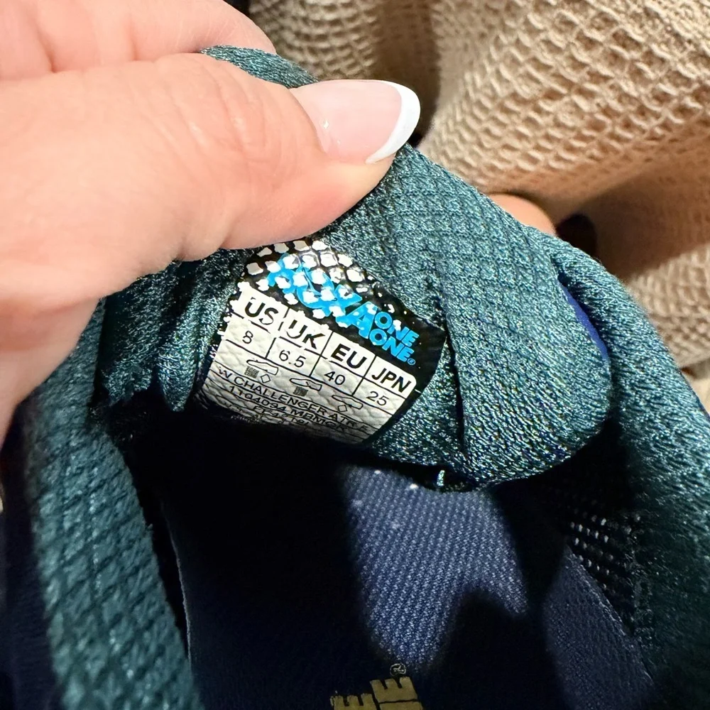 Hoka Navy, Teal & Yellow Trail Running Sneakers